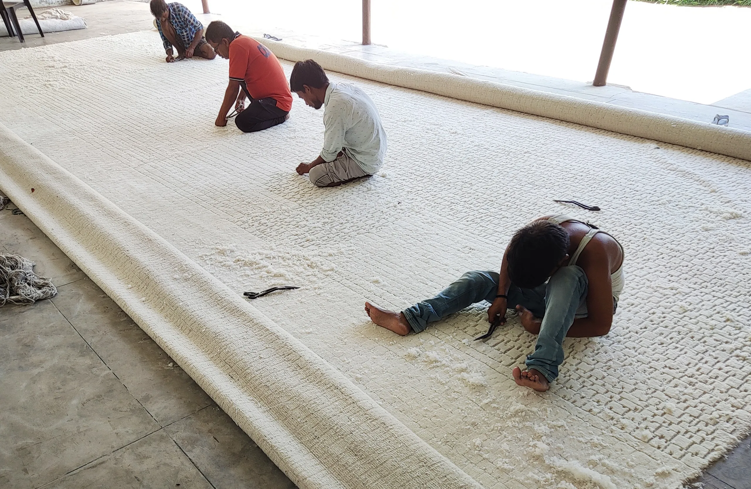Transitional Hand-knotted rug